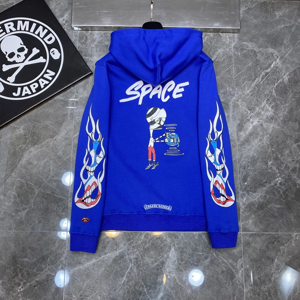 P240 Chrome Hearts Autumn and Winter 2025 Counter Synchronization ❤️ Mattyboy Limited Edition Graffiti Flower Arm Embroidery Hooded Sweatshirt Improved Customized Version 1:1 High Weight Premium Fabric Recommended Color: Limited Electric Blue Code Number: S, M, L, XL